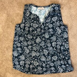Floral blue tank